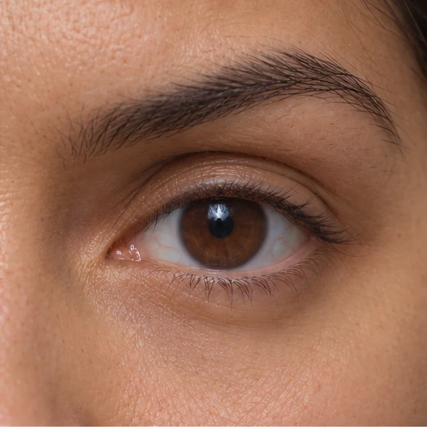 AI-generated deep-set example with a recessed eye area and a visible crease