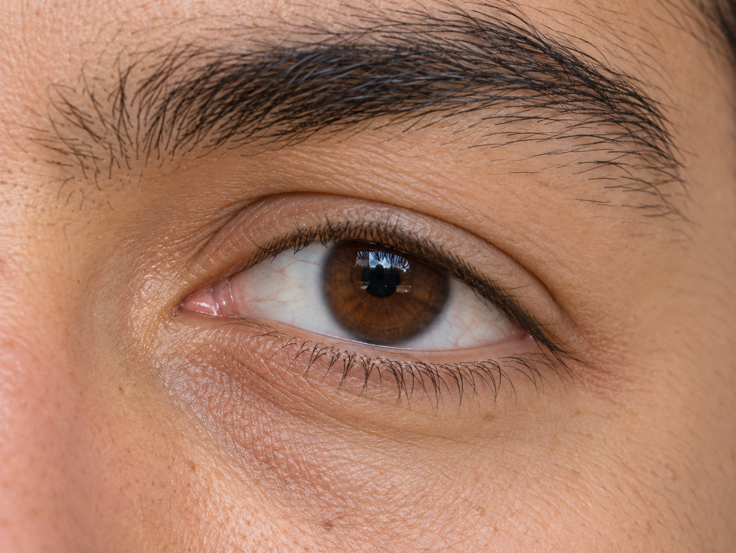 AI-generated realistic eye with the outer corner lower than the inner corner