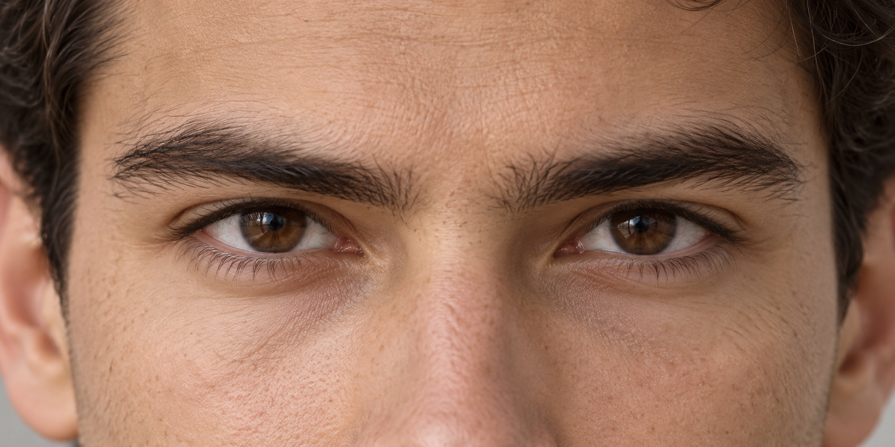 AI-generated illustration of a narrow hunter-leaning eye area